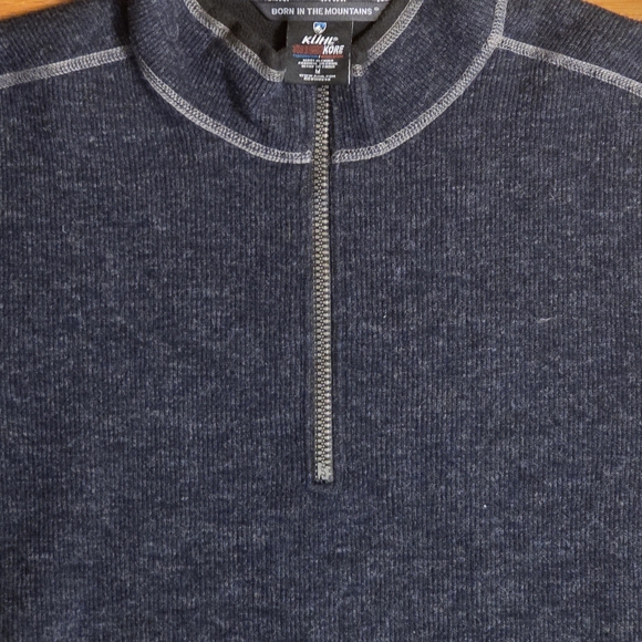 Kuhl Men's Medium Chianti Wool Fleece Blend Thor Charcoal 1/4 Zip Fleece Sweater - Picture 8 of 13